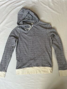 J. Crew Navy & White Striped Lightweight Hoodie